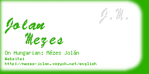 jolan mezes business card