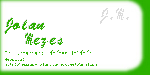 jolan mezes business card
